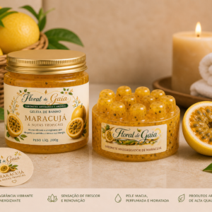 Kit Geléia de Banho e sabonete de Maracujá